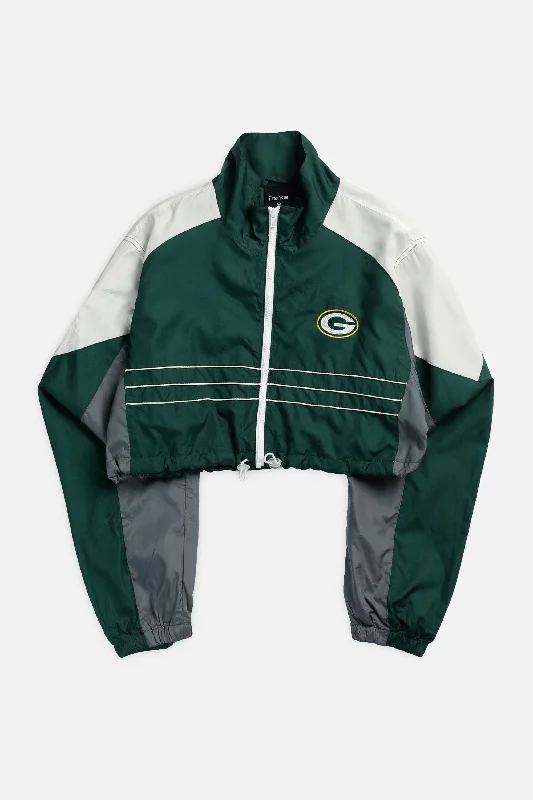 Rework Green Bay Packers Crop Windbreaker - XL