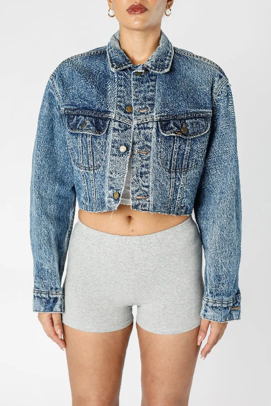 Rework Vintage Lee Crop Denim Jacket - M