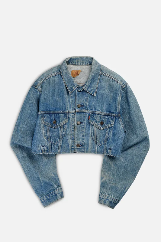 Rework Vintage Levi's USA Crop Denim Jacket - L