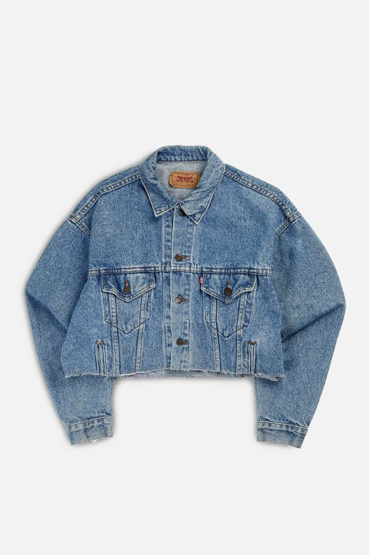 Rework Vintage Levi's USA Crop Denim Jacket - M