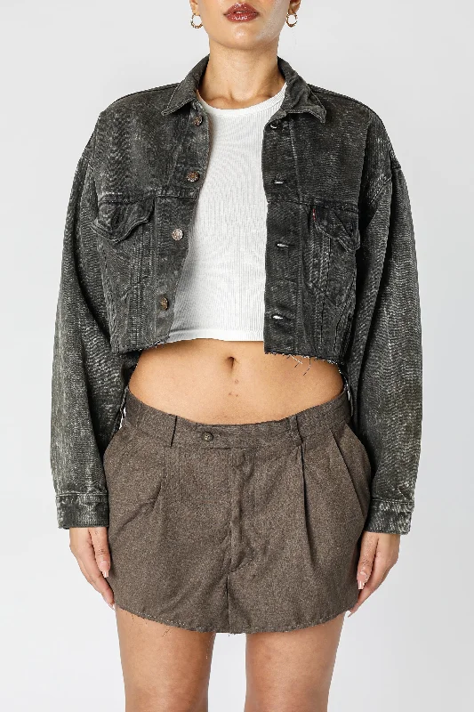 Rework Vintage Levi's USA Crop Denim Jacket - M