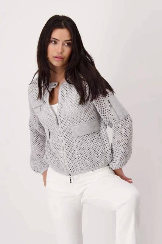 Round Neck Jacket 408289MNR in Rhino by Monari