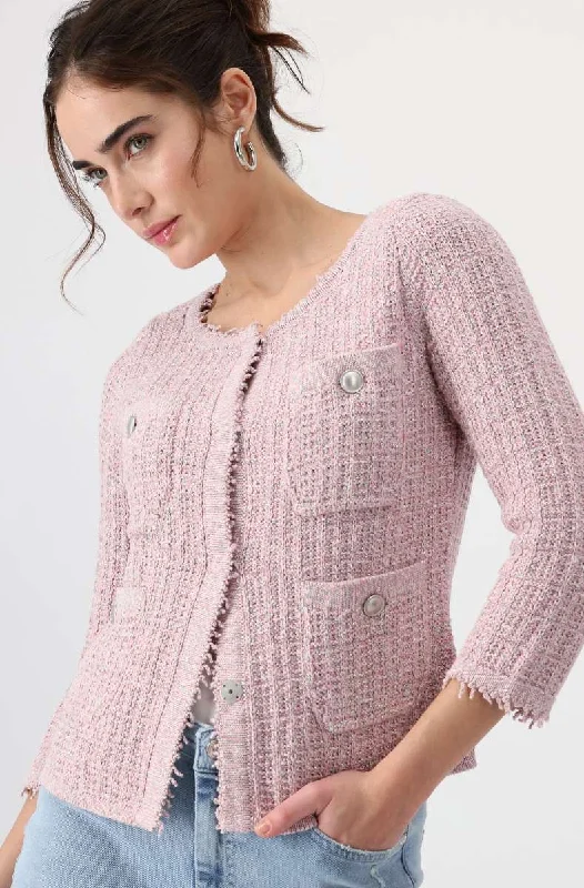 Round Neck Jacket 408482MNR in Pink Smoothie by Monari