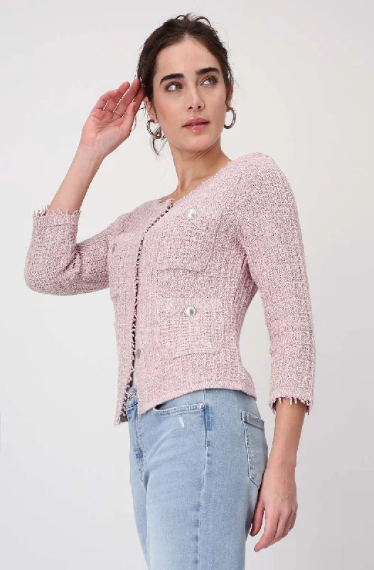 Round Neck Jacket 408482MNR in Pink Smoothie by Monari