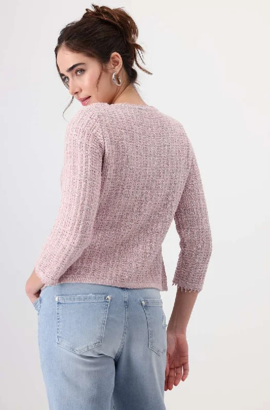 Round Neck Jacket 408482MNR in Pink Smoothie by Monari