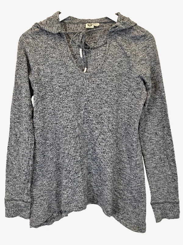 Roxy Essential Hooded Grey Marle Jumper Size M