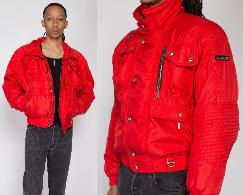 Small 80s Descente Red Quilted Ski Jacket