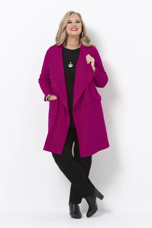 Swish - 344040 Cerise Wool Drape Coat