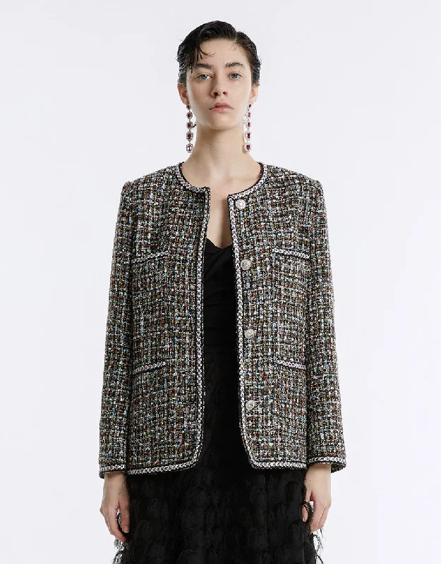 Tweed Button Up Jacket