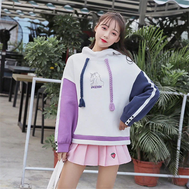 Unicorn plus velvet hoodie YV40964