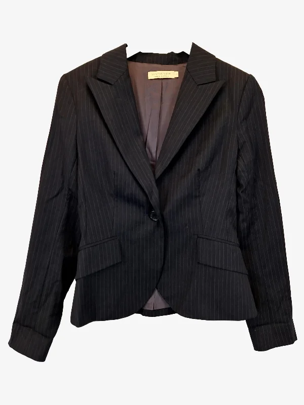 Veronika Maine Pinstripe Single Breasted Office Staple Blazer Size 10