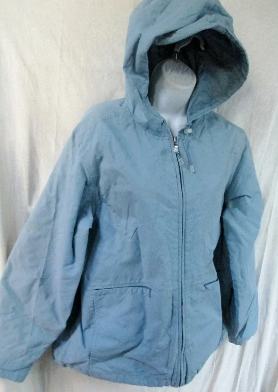 Womens EDDIE BAUER Hooded JACKET Coat Snow Ski Nylon LAVENDER PURPLE XL