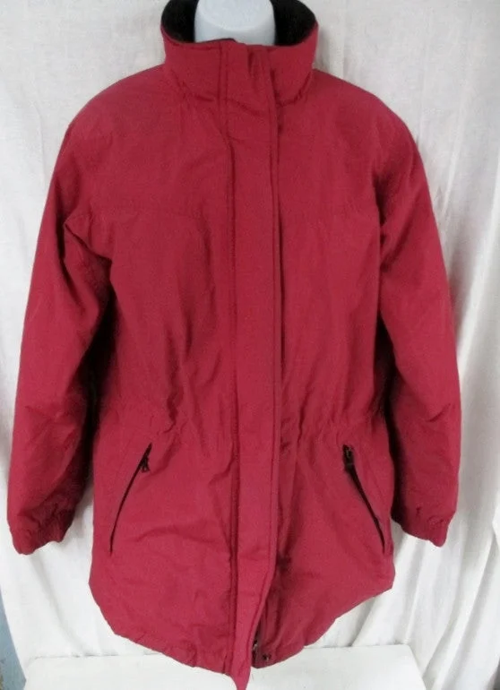 Womens EDDIE BAUER Ski Snowboard Winter JACKET Coat Hunting RED S Hood