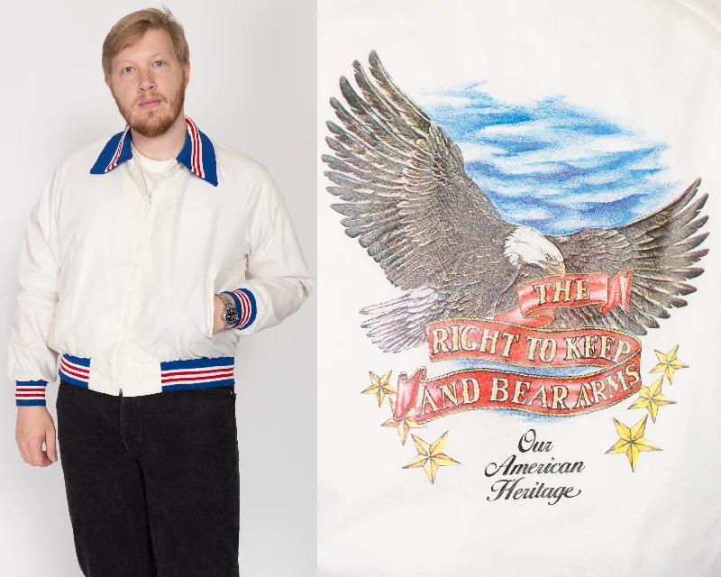 XL 90s Eagle ""Right To Bear Arms"" Varsity Jacket