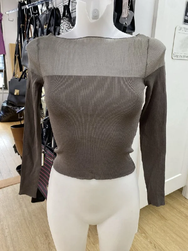 Zara sheer/knit top NWT S