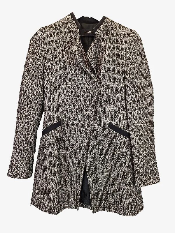 Zara Textured Tailored Winter Jacket Size S